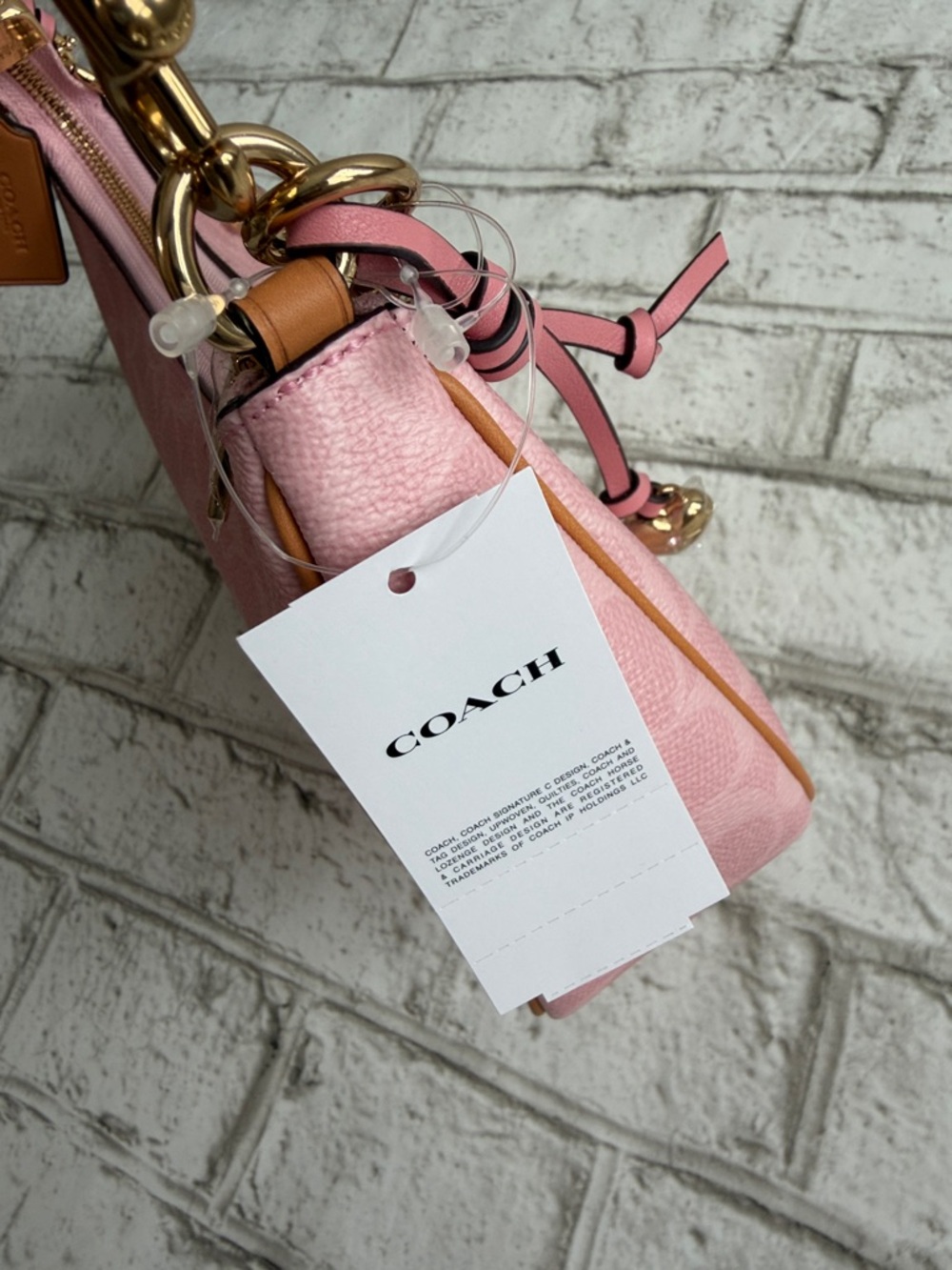 Coach Powder Pink Teri Shoulder Bag With Charms - Picture 14 of 17